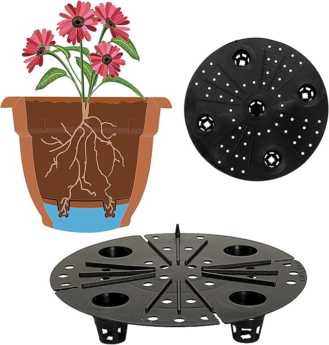 Bloem AP20908 Ariana Self Watering Planter 20", Charcoal Gray