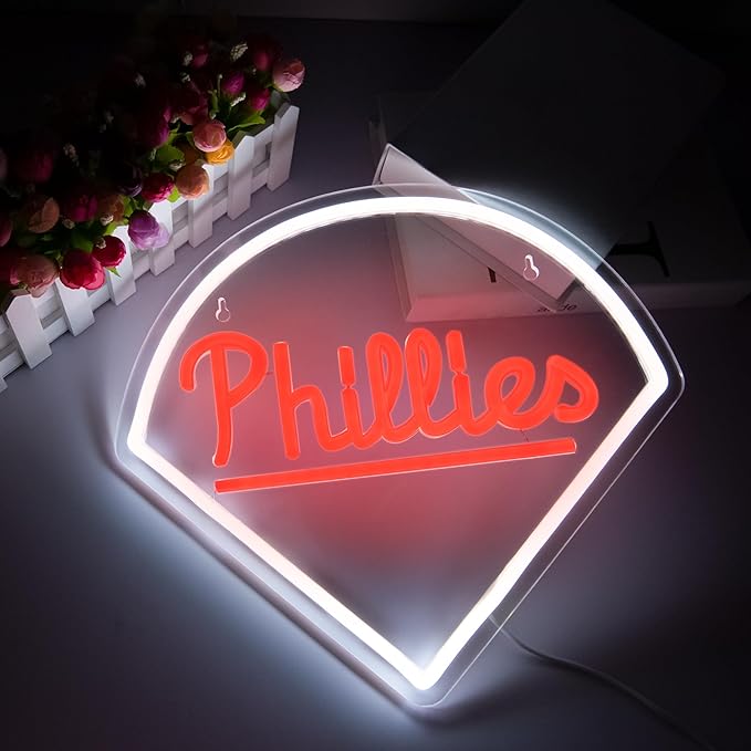 Neon Sign for Wall Decor Baseball Neon Light for Club Baseball Sports Team Sign Neon Sign for Man Cave Bedroom Garage Sports Fans Gifts Room Decor Size13.3 * 12.2In(ZYLD126)