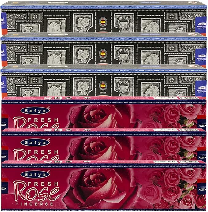Super Hit Rose Incense Sticks & Holder Bundle Variety Pack from House of Nag Champa Incense Sticks and Trumiri