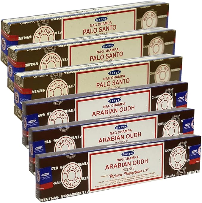 Palo Santo Arabian Oudh Incense Sticks & Holder Bundle Variety Pack from House of Nag Champa Incense Sticks and Trumiri
