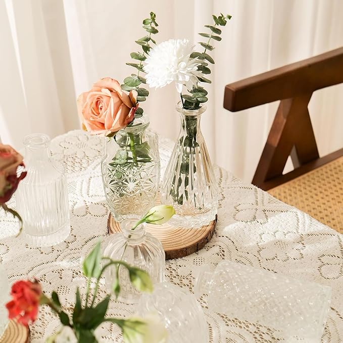 Mini Bud Vases As Wedding Centerpieces for Tables,Clear Bud Vases for Flowers,Small Flower Vases Suitable for Birthday Party,Anniversary,Wedding Reception,Baby Shower (Clear, 10PCS)