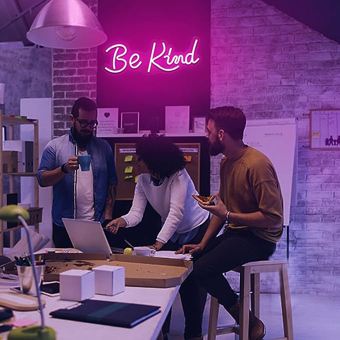 JFLLamp Be Kind Neon Signs for Wall Decor Neon Lights for Bedroom Led Signs Suitable for Living Room Man Cave Beer Bar Game room Hotel Birthday Party Restaurant Wedding Christmas17.5 * 7 Inch(Pink)