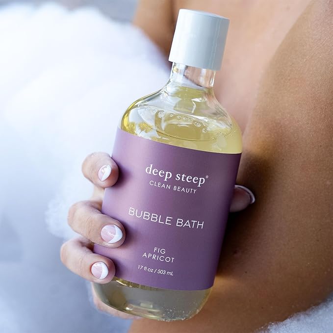 Deep Steep Bubble Bath 17oz (Pack of 1) (17 Fl Oz (Pack of 1), Fig Apricot)