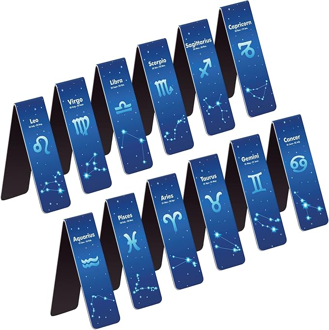UpUDo 12 Pack Magnetic Bookmark, Book Marker Clip for Teachers, Students, Book Lovers, Printing on 2 Side