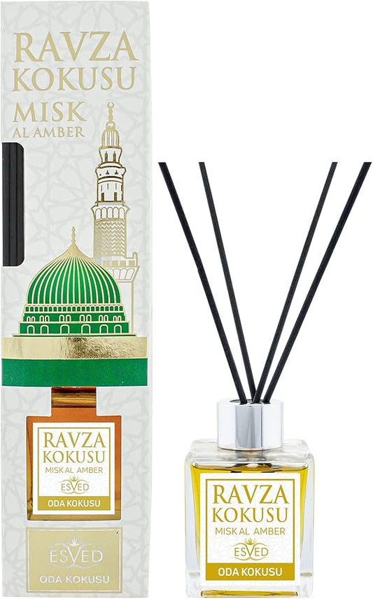 ihvan online, Reed Diffuser 3.4 Fl Oz - 100ml, Arabic Scent Room Diffusers, Home Fragrance, Luxury Diffuser, Essential Oil Sticks, Aromatherapy Air Freshener, Ravza