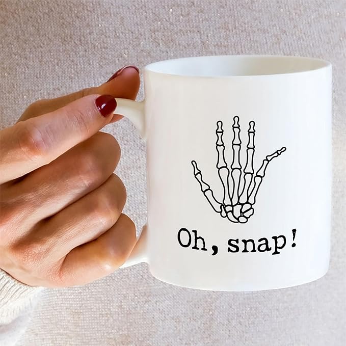 Retreez Funny Orthopedist Mug - 11 Oz Ceramic Coffee or Tea Cup - Humorous Sarcastic Gift for Orthopedic Surgeon, Bone Doctor, Orthopedic Specialist, Chiropractor - Oh, Snap Mug - Funny Bones Mug