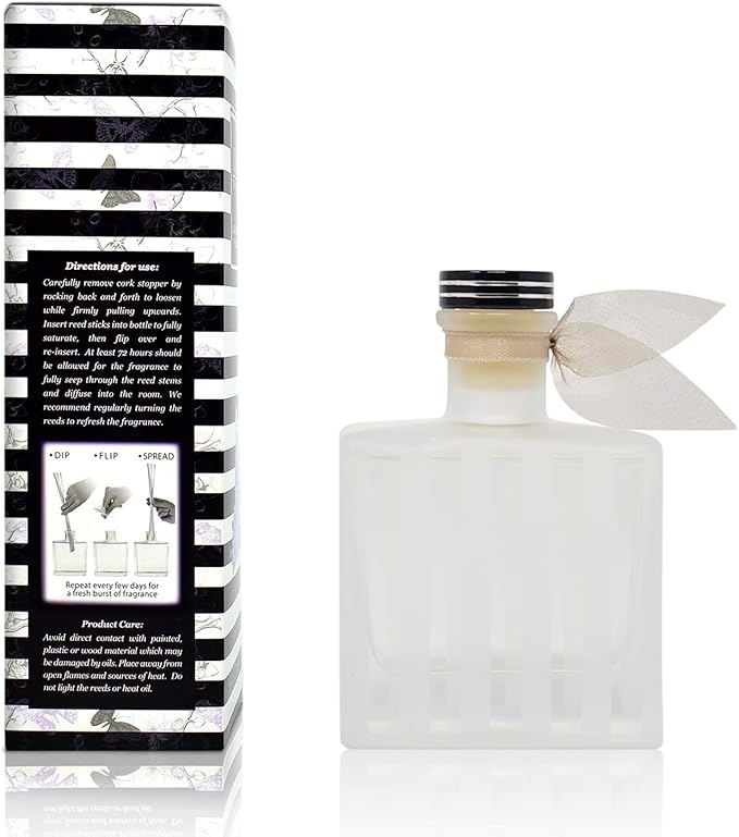 LOVSPA Vanilla & Patchouli Reed Diffuser Set - Essential Oil Scent Diffuser for Home - Non-Toxic Oil Reed Diffuser - Made in The USA