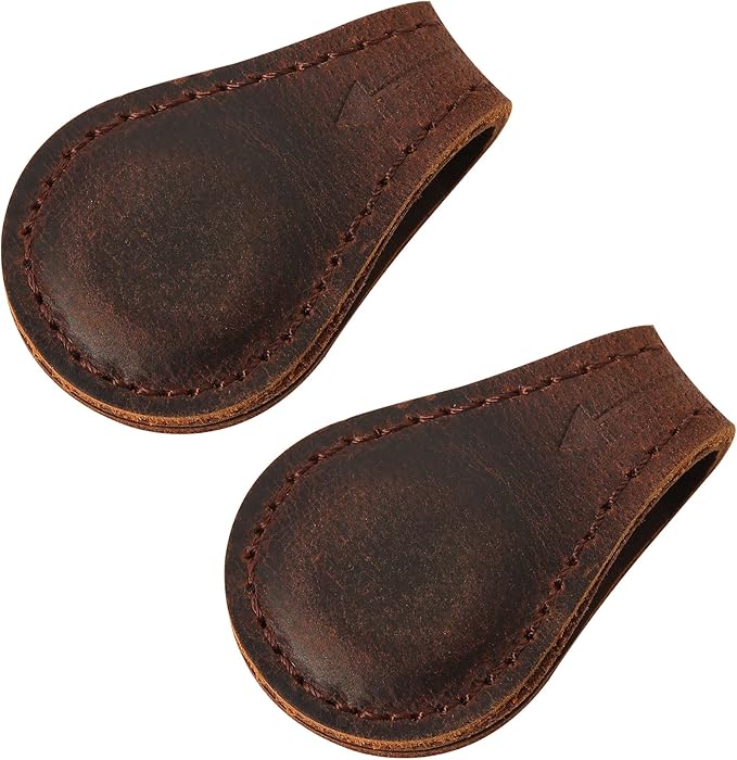 Magnetic Leather Bookmarks Book Marks for Reading Women Men Book Lovers Readers (Brown-2PC)