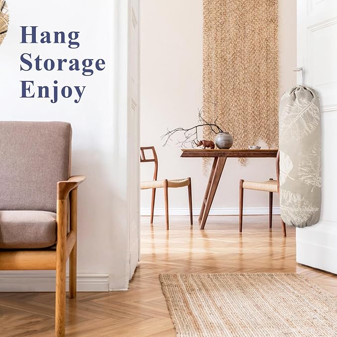 TOGETRUE Plastic Bag Holder, Wall Mount Plastic Bag Organizer Dispenser, Heavy Duty Grocery Bag Storage Holder for Home Kitchen Camper (Tablet Leaves)