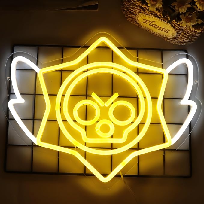 Stars Neon Signs Game Neon Lights for Wall Decor,Dimmable Led Neon Light for Kids Game Room Man Cave,USB LED Neon Sign for Bedroom, Gamer Gift for Men, Boys