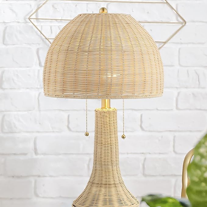 JONATHAN Y JYL4040A Joanie 22'' Bohemian Rustic Iron LED Table Lamp Farmhouse Coastal Bedside Desk NightStand for Bedroom Living Room Office College Bulbs Included, Natural/Brass Gold, 13.0 in