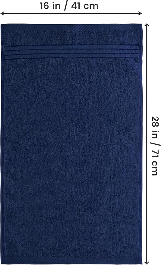 Utopia Towels 6 Piece Premium Hand Towels Set, 16 by 28 inches, 100% Ring Spun Cotton, Lightweight and Highly Absorbent Towels for Bathroom, Travel, Camp, Hotel, and Spa, Navy