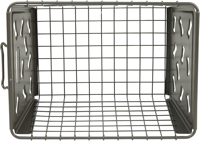 Spectrum Diversified Macklin Basket Steel Bin Bone Design, Pet Accessory Rust-Resistant Finish, Dog Toy Organization & Storage, Medium, Industrial Gray