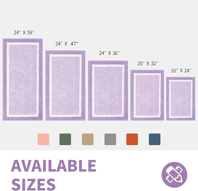 CozeCube Bath mats for Bathroom Non Slip, Purple Bath Rug, Fluffy Bath Rugs for Bathroom Washable, Extra Soft and Absorbent Microfiber Bath mat for Shower Sink, 32" x 20"