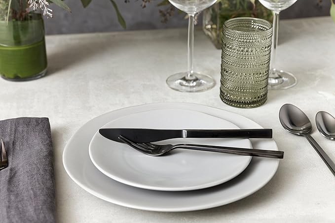 Fortessa Vitraluxe Dinnerware Heirloom Matte Finish Bread & Butter Plate 6.25-Inch, Linen, Set of 4