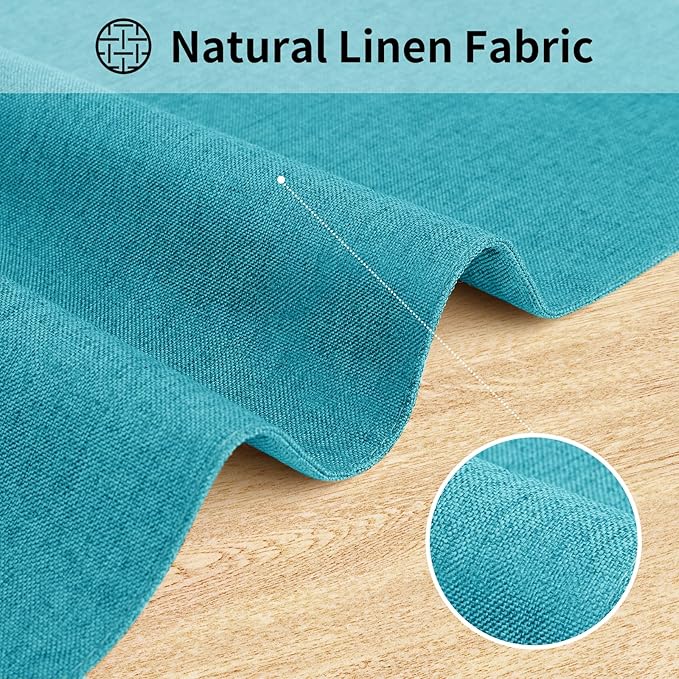 Cloth Placemats, Set of 6 Heat-Resistant Cotton Linen Blend Double Layered Machine Washable Place Mats, Wrinkle Free Thick Fabric Dining Table Mats for Indoors & Outdoors (Teal, 6)