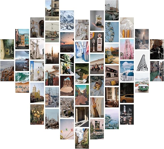 LA MAISON COZY Wall Collage Kit, Teen Posters Art Print, 50PCS 4x6'' Vintage Wall Decor Gift for Teen Girls' Dorm Room