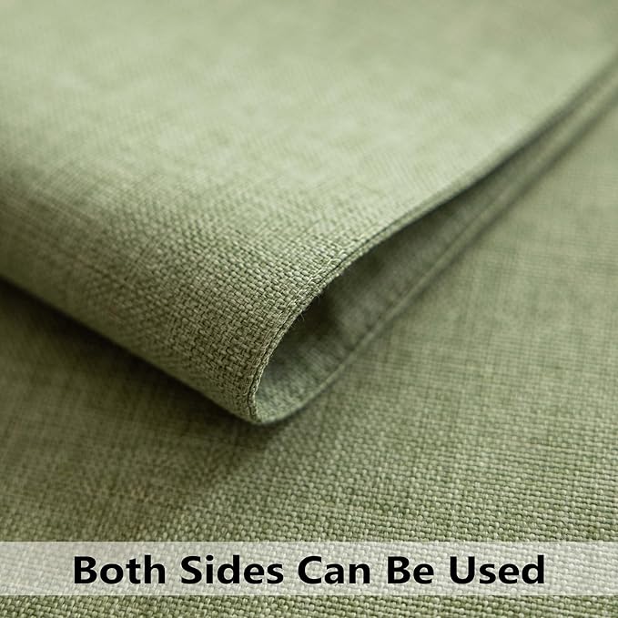Demetex Cloth Green Placemats Set of 8 Heat Resistant Table Plate Mat Washable Linen Placemat for Kitchen Dining Tables, 13x19 inch, Grass Green