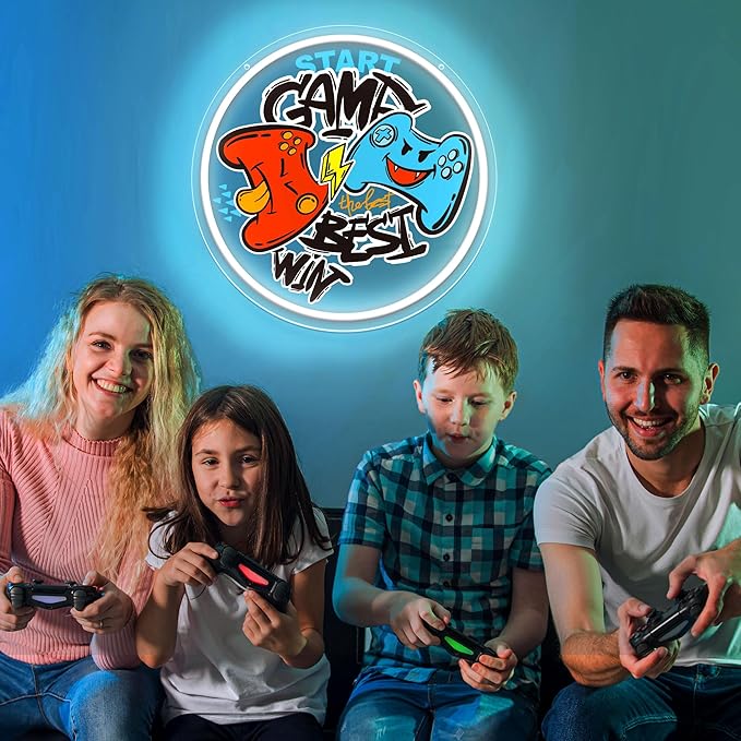 Gamer Neon Sign - LED Light Up Sign for Game Rooms, Boys' Rooms, Teen Spaces, Man Caves, Home Offices - Gift for Gaming Lovers, Ideal Room Decor and Birthday Gifts, Unique Wall Decor