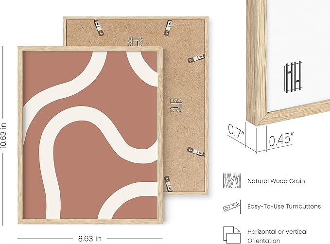 HAUS AND HUES Boho Pictures Wall Decor - Mid Century Modern Wall Art, Neutral Aesthetic, Botanical Wall Art Framed, Coral Artwork Wall Decor, Gallery Wall Frame Set (Framed Beige 8x10)