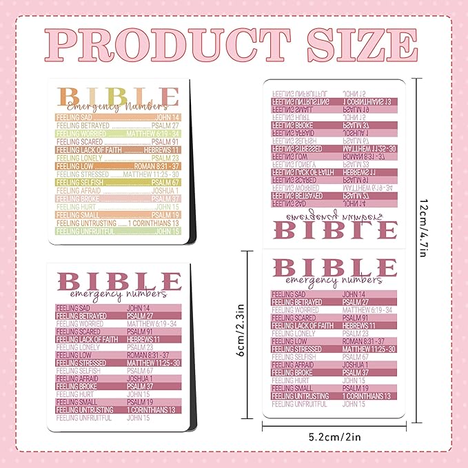 Bible Emergency Numbers Magnetic Bookmarks: 8 Pcs Religious Scriptures Magnet Book Marks, Christian Book Markers Clips, Gifts Sunday School Bible Study Supplies