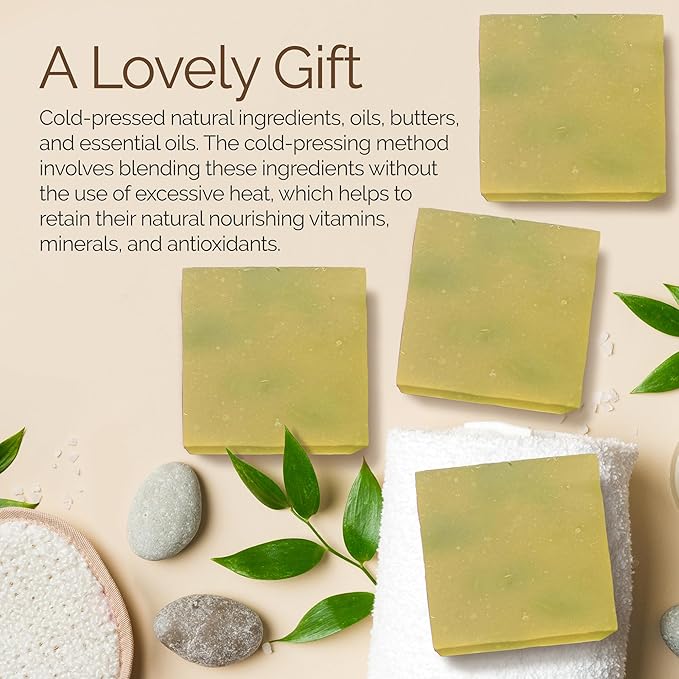 Handmade Natural Bar Soap Gift Set - Vegan Bath Moisturizing Artisan Scented Cold Process Soaps with Essential Oil - 4 Pack (Tangerine Grapefruit)