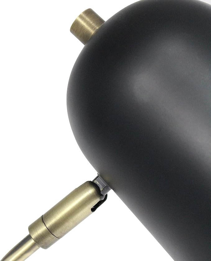 Elegant Designs LD1058-ABS Antique Brass and Marble Base Arched Desk Lamp