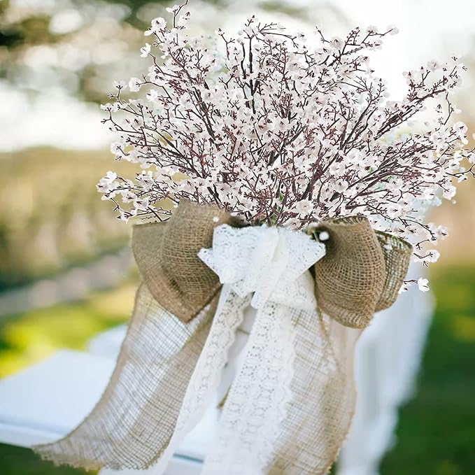 AILANDA Babys Breath Artificial Flowers 6 Bundles White Fake Silk Flowers Faux Gypsophila Bouquets Real Touch Fake Flowers Bulk for Home Decor DIY Wedding Party Table Centerpieces Decor