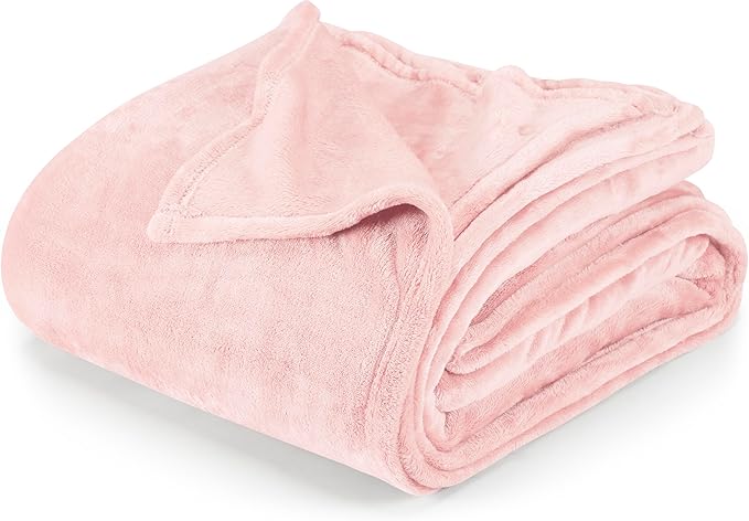 Utopia Bedding Pink Fleece Blanket King Size Lightweight Fuzzy Soft Anti-Static Microfiber Bed Blanket (90x102 Inch)