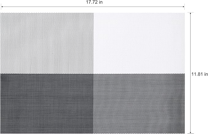 Placemats Set of 6 Washable Indoor/Outdoor Vinyl Place Mats for Dining Table Durable Non-Slip Heat Resistant PVC Weave Table Mats(Black White)