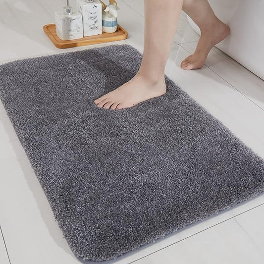 COSY HOMEER Bath Rugs for Bathroom Extra Thick - Anti-Slip Bath Mats Soft Plush Yarn Shaggy 100% Strong Mirco Polyeste Mat Living Room Bedroom Mat Floor Water Absorbent(Dark Grey,24x36 - Inches)