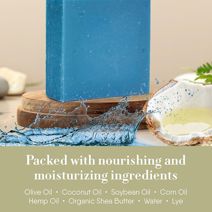 360Feel Cool Water Soap - Handcrafted Castile Natural Soap Bar with Soothing Scent - Handmade with Essential Oils - Ideal Gift for Anniversaries, Weddings and Holiday Stockings - Rich Lather - 5 Ounce