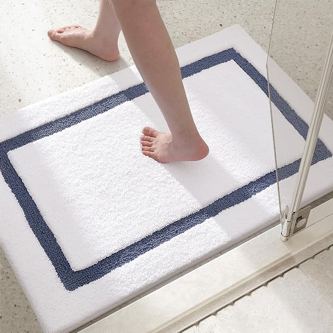 Color&Geometry Bathroom Rugs, Water Absorbent and Quick Dry Microfiber Bath Rugs-24"x36", Non-Slip, Machine Washable, Extra Soft Plush Bath Mats for Bathroom, Laundry Room, Shower and Tub