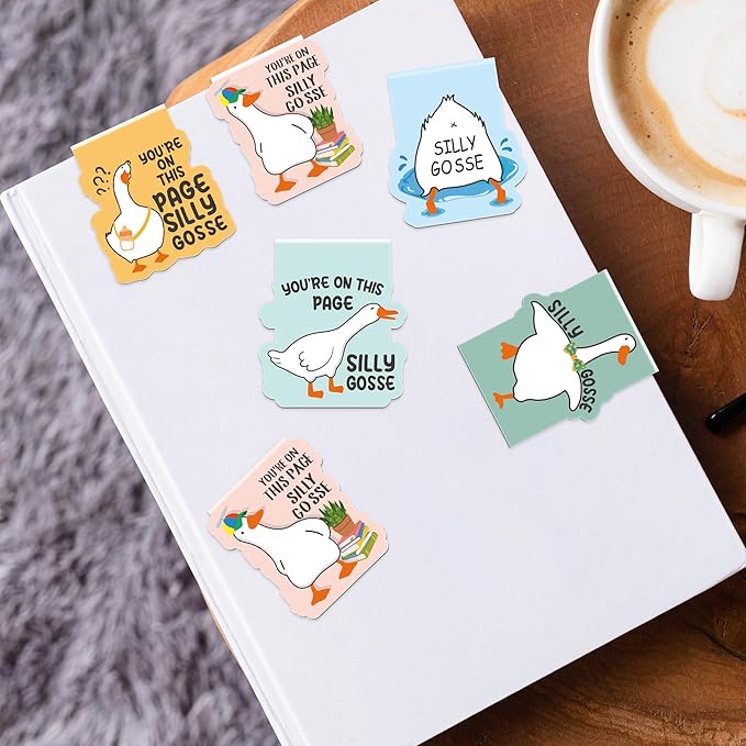 Funny Gosse Magnetic Bookmarks: 8 Pcs Gosse Magnet Book Marks, Cute Animals Page Marker Clips for Reading Women, Fun Bookish Gifts for Girls Kids, Back to School Accessories