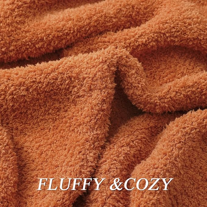 bearberry Super Soft Fluffy Throw Blanket Lightweight Cozy Warm Throw Blankets for Couch Bed Sofa All Season (Caramel, 53”x71”)