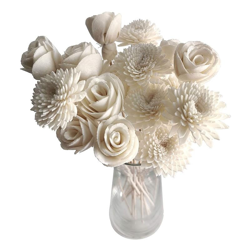 20 Mini Gerbera Rose Sola Flower Reed Diffuser Stick for Home Fragrance by Plawanature