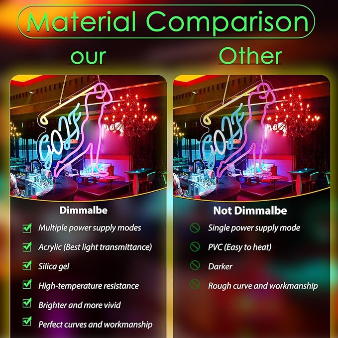 Golf Man, Neon Sign, Disco Neon Sign, Led Neon Light for Wall Decor, Signs for Light Sign for Disco Party,Bar,Music,Wedding birthdy,Game Room Man Cave,Christmas. Dimmable, USB powered.