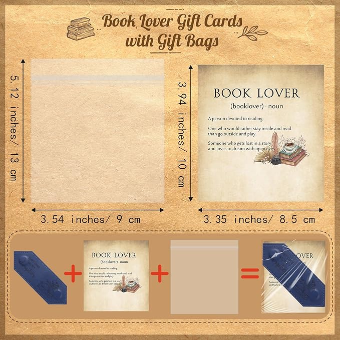 16 Sets Hexagon Style Leather Bookmark Magnetic Bulk PU Magnetic Bookmark Clips with Cards Book Lovers Gift Page Markers Book Club Gift for Graduation Party Favors Women Men Readers Lovers