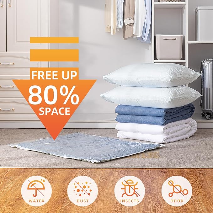 TAILI 10 Pack Vacuum Storage Bags, Jumbo Vacuum Seal Bags for Clothing (40x31 Inch), Space Saver for Bulky Bedding, Pillows, Blankets, Large Closet Organization and Storage
