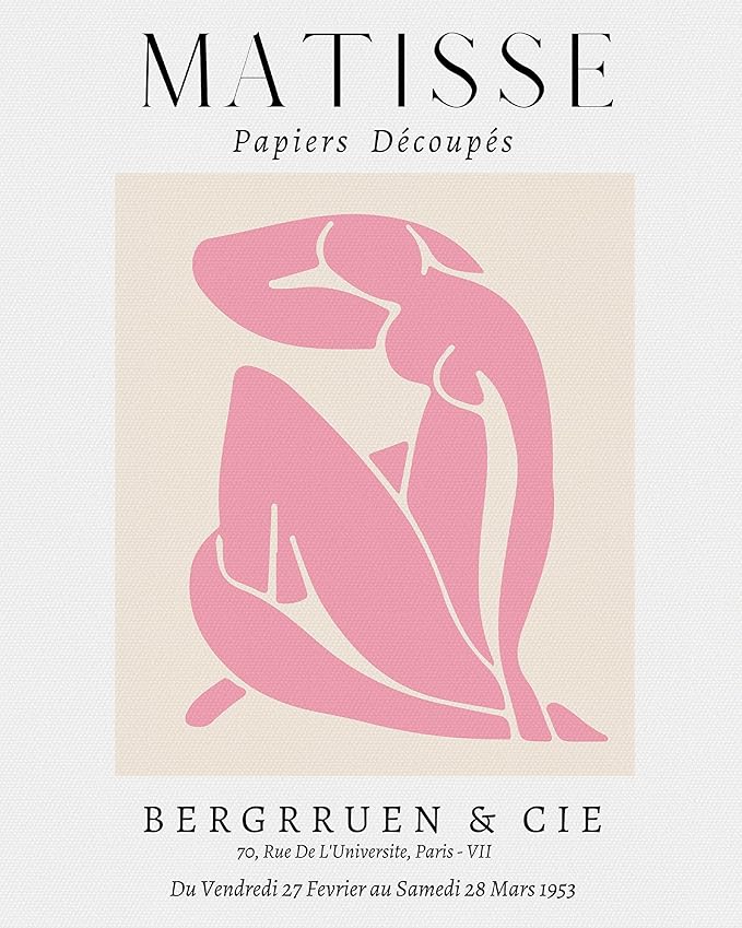 Matisse Art wall Décor Set of 3,Unframed sage Pink wall art,Truly Quality Canvas Prints for 11x14in,Art poster decoration for kitchen, bathroom,living room,bedroom