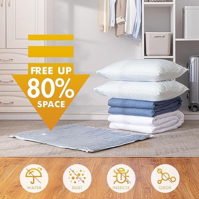 TAILI 4 Pack Vacuum Storage Bags, Jumbo Vacuum Seal Bags for Clothing (40x31 Inch), Space Saver for Bulky Bedding, Comforters, Blankets, Pillows, Large Closet Organization and Storage