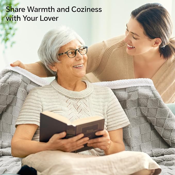 BEDELITE Super Soft Throw Blanket for Couch and Bed, Lightweight Cozy Fluffy Decorative 3D Checkered Blanket, Warm and Fuzzy Fleece Blanket for Camping, Travel(Grey, 60"x80")