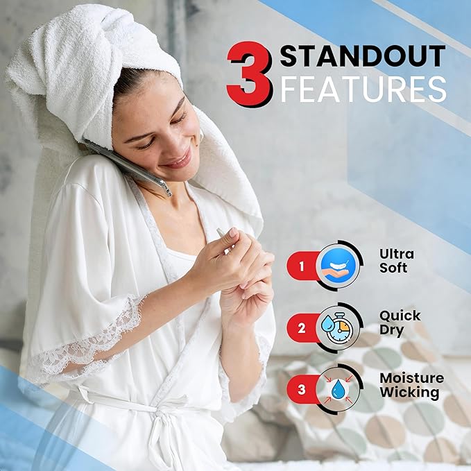 Infinitee Xclusives Luxury 100% Ring-Spun Cotton Bath Towels Set of 4 (27x54 inches) – Soft, Absorbent & Quick-Drying Towels for Bathroom, Gym, Spa & Hotel Use (Eloquent Blue)