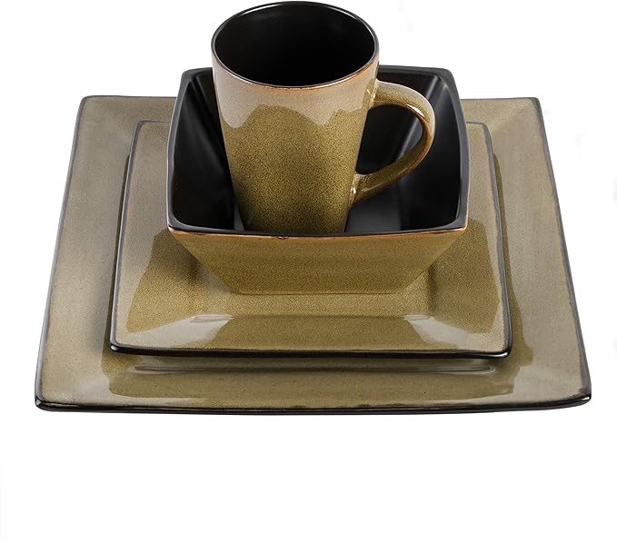Gibson Elite Kiesling 16 Piece Dinnerware Set, Taupe