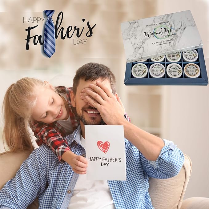Shower Steamers Aromatherapy, Fathers Day Gift for Dad, Shower Bombs w/Organic Essential Oils for Vaporizing Steam Spa Relaxation, Shower Tablets, Shower Melts, Relaxing Self Care Gift for Men, Women