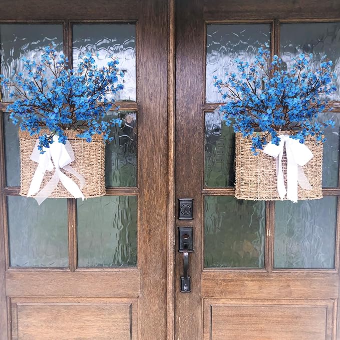 AILANDA 6 Bundles Baby Breath Flowers Artificial Bulk Fake Gypsophila Bouquets Sky Blue Real Touch Silk Floral Arrangements for Table Centerpieces Wedding Home Farmhouse Party DIY Decor