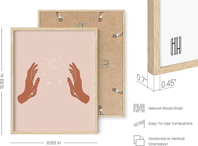 HAUS AND HUES Astrology Posters and Celestial Decor - Sun and Moon Art Astrology Wall Decor, Sun Wall at Posters Spiritual Boho Prints Wall Art, Astrology Wall Art Boho Art Prints (Beige Frame, 8x10)