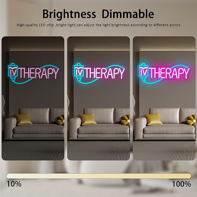 IV Therapy Neon Signs for Wall Decor,Dimmable Nurse Medical Spa Salon Neon Sign,USB Neon Light for Room Nurse Man Cave Bedroom Kid Birthday Party Gifts(15.7 * 7in)