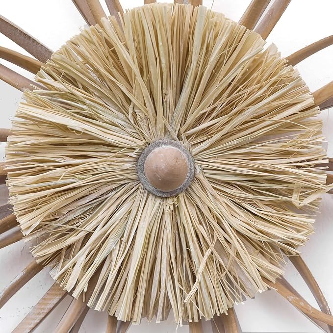 Adeco Large Metal Flower Wall Sculptures for Living Room, Bedroom, Bathroom (Wooden Flower)