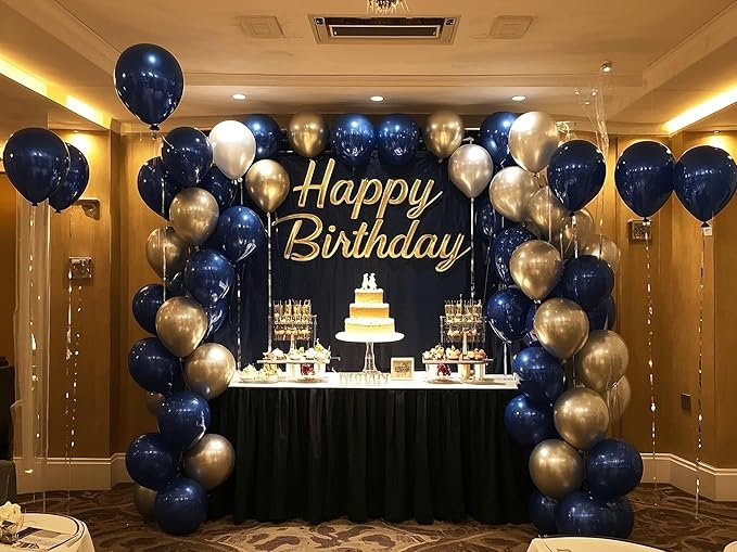 Navy Blue Balloons 145pcs Different Sizes 5in 10in 12in 18in Dark Blue Round Latex Balloon Arch Kit Garland for Graduation Wedding Baby Shower Birthday Party Decoration